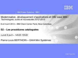Icon of S2-DB2-SQL - Les Procedures Catalogues