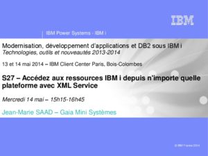 Icon of S27 Acceder Aux Ressources IBM I Avec XMLService