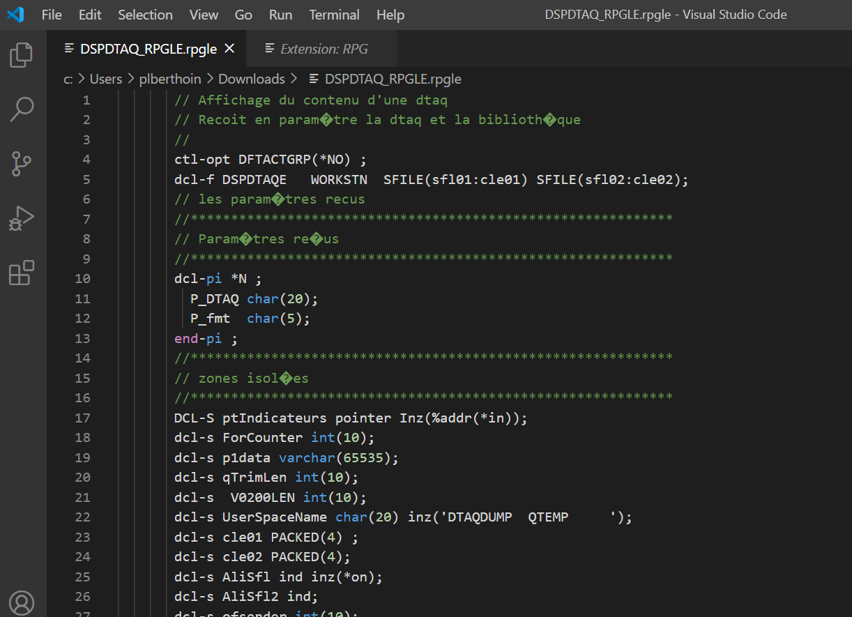 Editer du RPGLE avec Visual Studio Code – Gaia